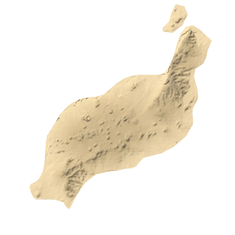 Shaded relief overview of Lanzarote